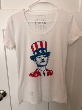 The Chive Graphic Tee - White with Red & Blue Patriotic Print